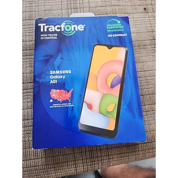 TRACFONE SAMSUNG GALAXY A01 NO CONTRACT CELL PHONE 16GB TRAC FONE TRACK NEW - Picture 1 of 5